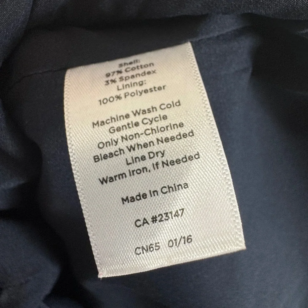 Talbots Navy Blue Textured Cotton Blend Pencil Skirt Size 10 Career Professional